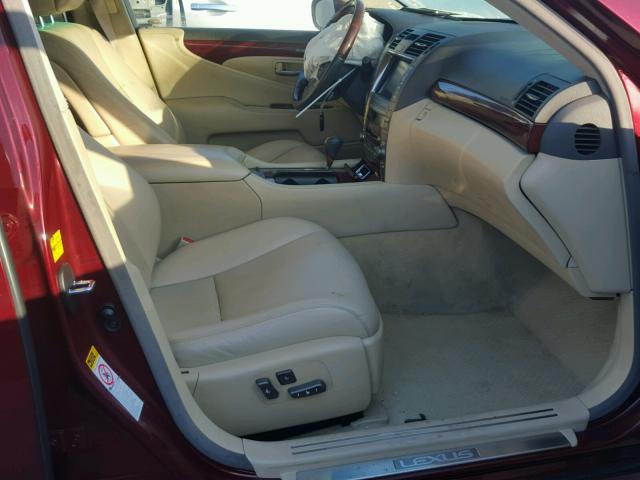 JTHGL46F475003763 - 2007 LEXUS LS 460L BURGUNDY photo 5