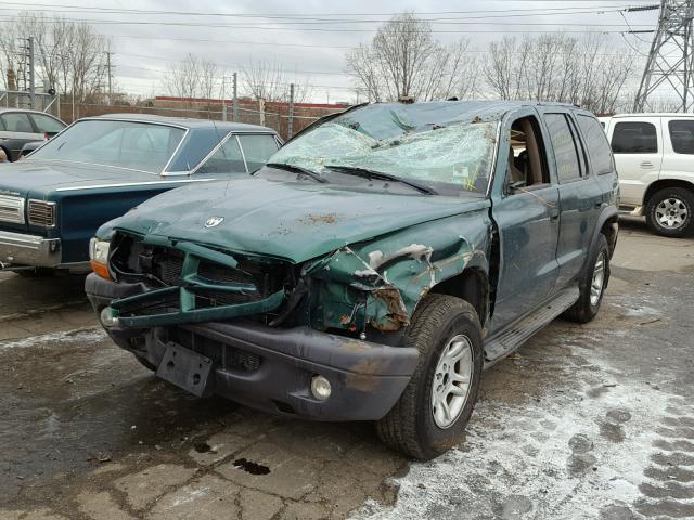 1D4HS38N93F624818 - 2003 DODGE DURANGO SP GREEN photo 2