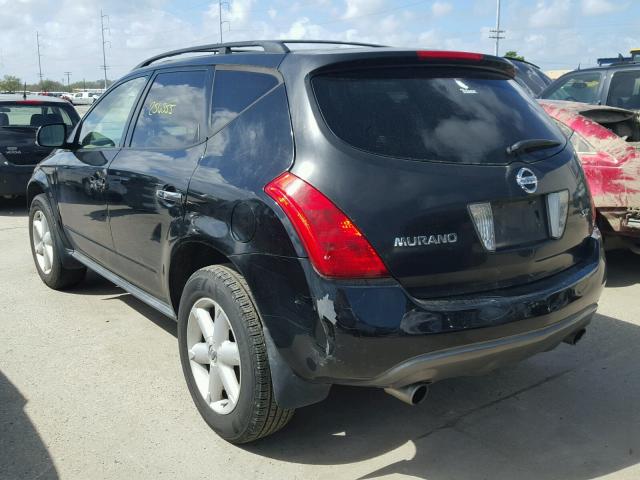 JN8AZ08T75W310437 - 2005 NISSAN MURANO SL BLACK photo 3