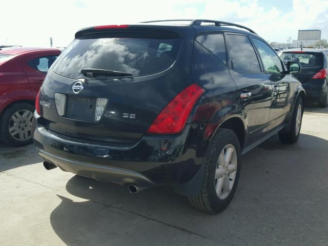 JN8AZ08T75W310437 - 2005 NISSAN MURANO SL BLACK photo 4