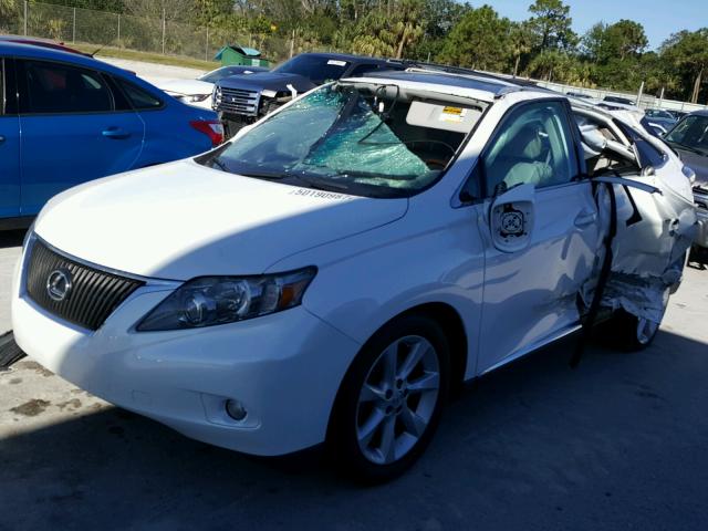 2T2ZK1BA5AC003833 - 2010 LEXUS RX350 WHITE photo 2