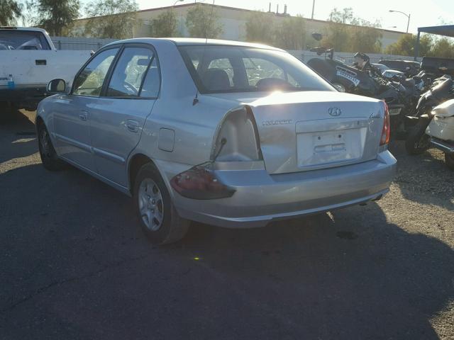 KMHCG45C15U674544 - 2005 HYUNDAI ACCENT GL SILVER photo 3