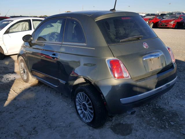 3C3CFFCR9CT335391 - 2012 FIAT 500 LOUNGE GREEN photo 3