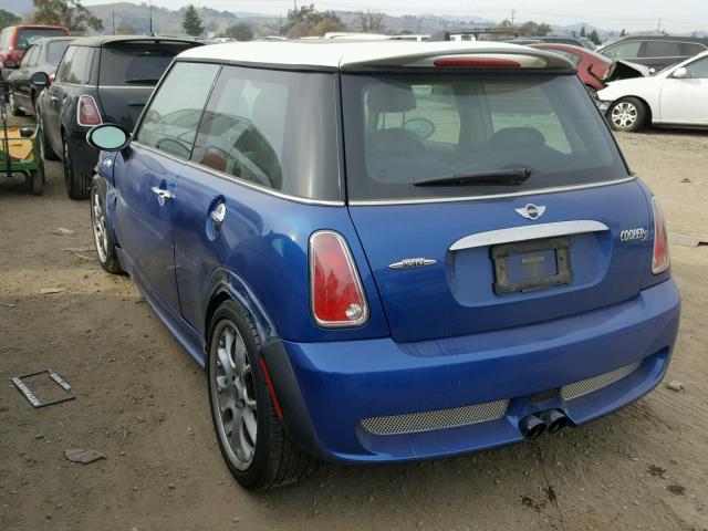 WMWRE33525TL13152 - 2005 MINI COOPER S BLUE photo 3