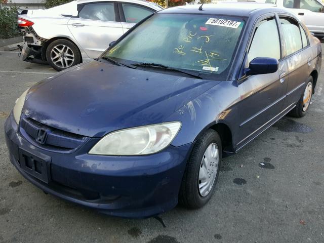 JHMES96695S024405 - 2005 HONDA CIVIC HYBR BLUE photo 2