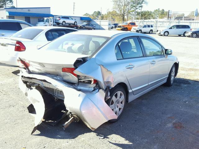 2HGFA16578H506773 - 2008 HONDA CIVIC LX SILVER photo 4