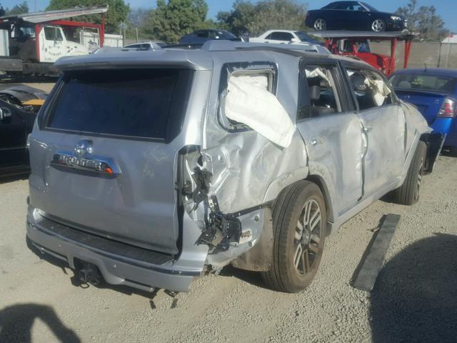 JTEBU5JR7E5186438 - 2014 TOYOTA 4RUNNER SR SILVER photo 4