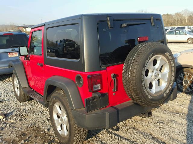 1C4AJWAG9DL699830 - 2013 JEEP WRANGLER S RED photo 3