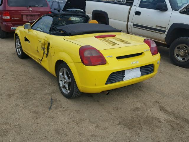 JTDFR320410028321 - 2001 TOYOTA MR2 SPYDER YELLOW photo 3