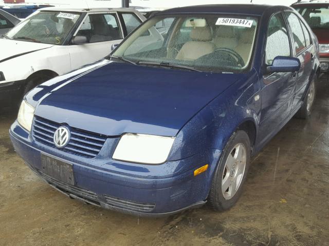 3VWSE69M22M017205 - 2002 VOLKSWAGEN JETTA GLS BLUE photo 2