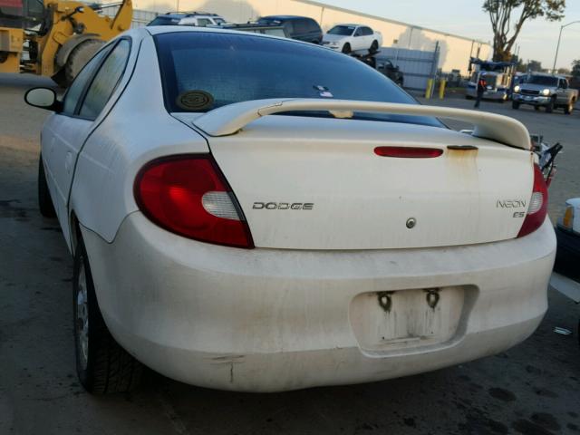 1B3ES56C32D528837 - 2002 DODGE NEON ES WHITE photo 3