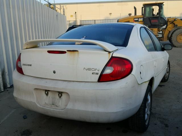 1B3ES56C32D528837 - 2002 DODGE NEON ES WHITE photo 4