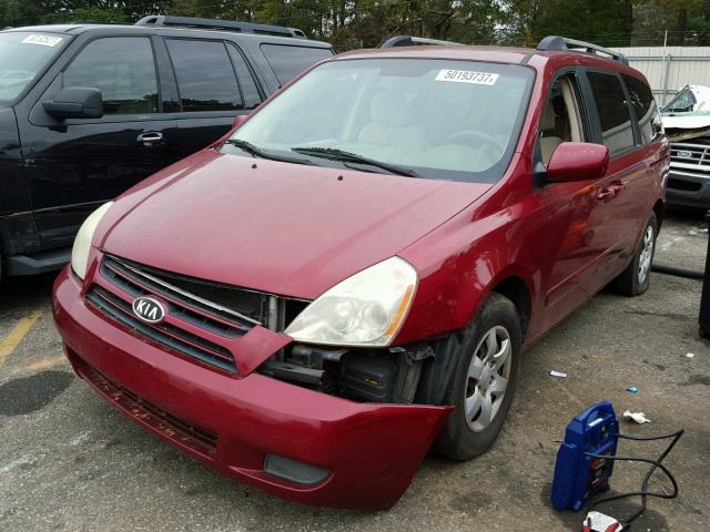 KNDMB233566062576 - 2006 KIA SEDONA EX RED photo 2