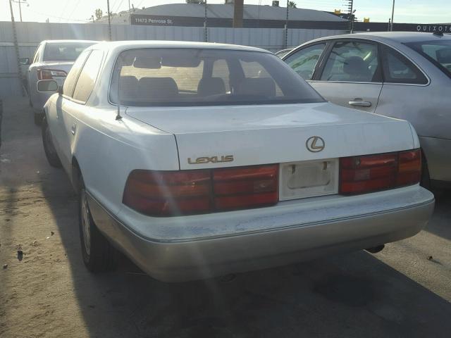 JT8UF11E8N0145129 - 1992 LEXUS LS 400 WHITE photo 3