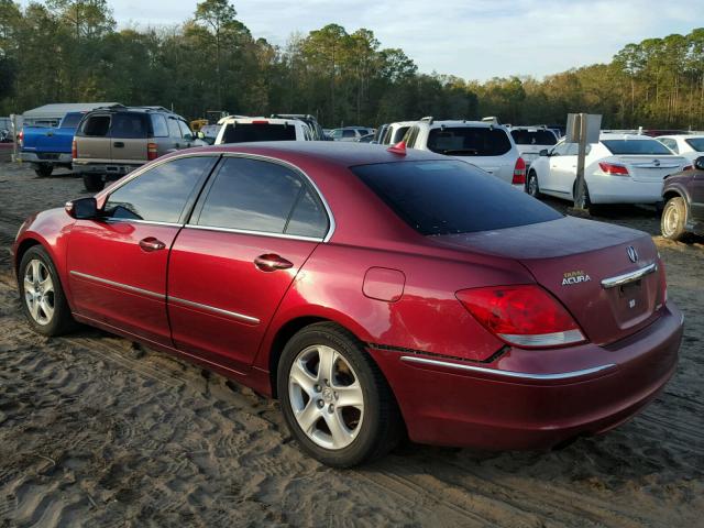 JH4KB165X5C002824 - 2005 ACURA RL RED photo 3