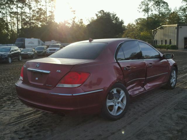 JH4KB165X5C002824 - 2005 ACURA RL RED photo 4