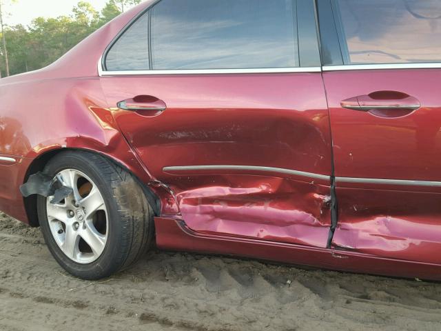 JH4KB165X5C002824 - 2005 ACURA RL წითელი ფოტო 9