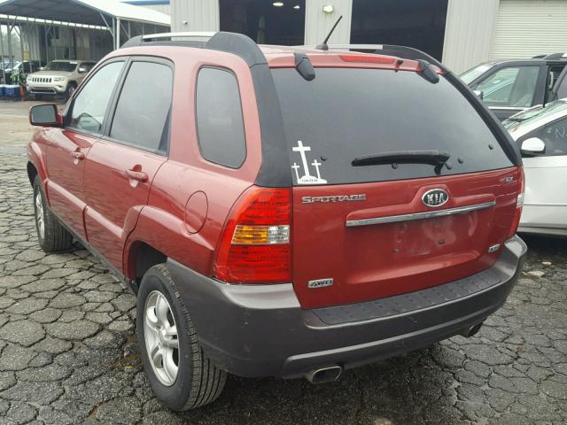 KNDJE723987542321 - 2008 KIA SPORTAGE E RED photo 3