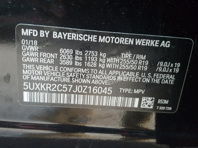 5UXKR2C57J0Z16045 - 2018 BMW X5 SDRIVE3 Braun Foto 10