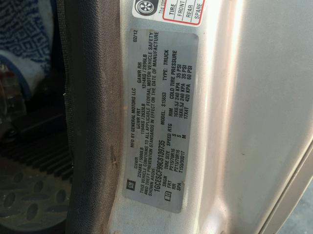 1GCESCF99C8139735 - 2012 CHEVROLET COLORADO L SILVER photo 10