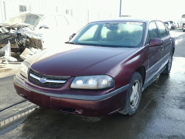 2G1WF55E749337862 - 2004 CHEVROLET IMPALA 勃艮第红 照片 2