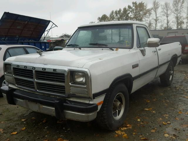 1B7KE2689MS276240 - 1991 DODGE D-SERIES D WHITE photo 2