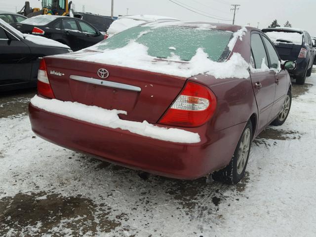 4T1BE32K42U061059 - 2002 TOYOTA CAMRY LE ბურგუნდია ფოტო 4