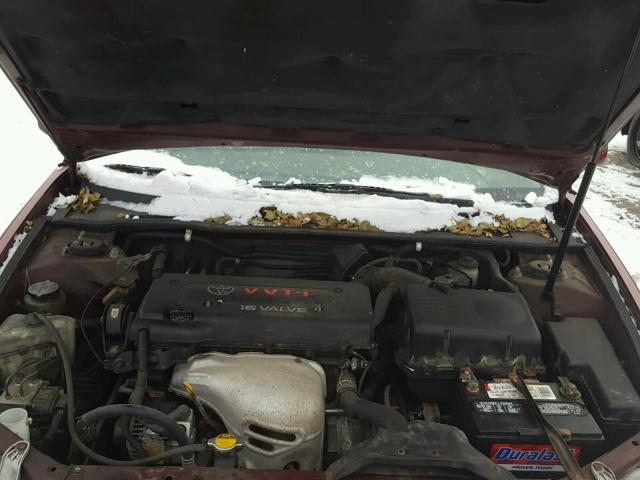 4T1BE32K42U061059 - 2002 TOYOTA CAMRY LE ბურგუნდია ფოტო 7