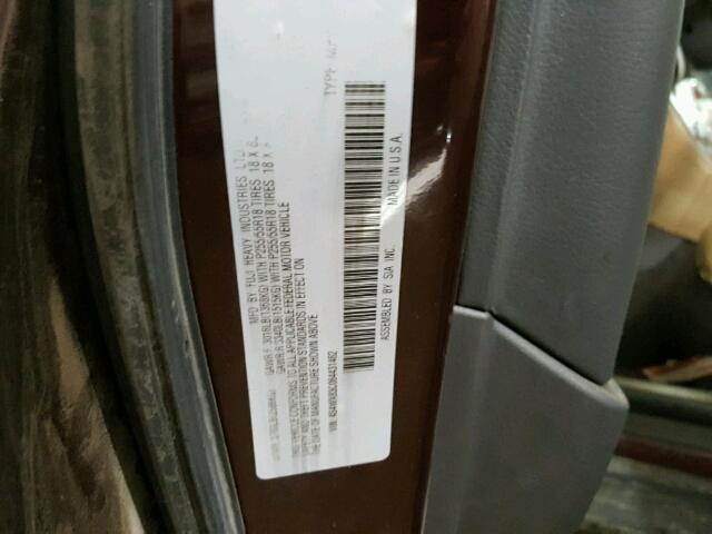 4S4WX83C064431462 - 2006 SUBARU B9 TRIBECA BROWN photo 10