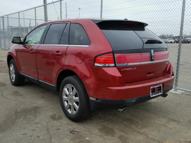 2LMDU68C17BJ27257 - 2007 LINCOLN MKX MAROON photo 3