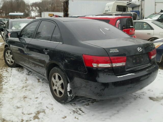 5NPEU46C96H057554 - 2006 HYUNDAI SONATA GLS BLACK photo 3