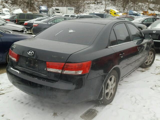 5NPEU46C96H057554 - 2006 HYUNDAI SONATA GLS BLACK photo 4