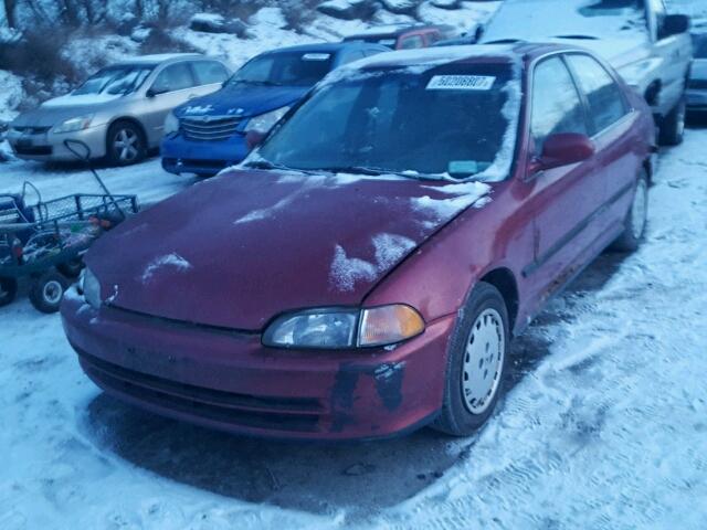 JHMEH9698PS009728 - 1993 HONDA CIVIC EX RED photo 2