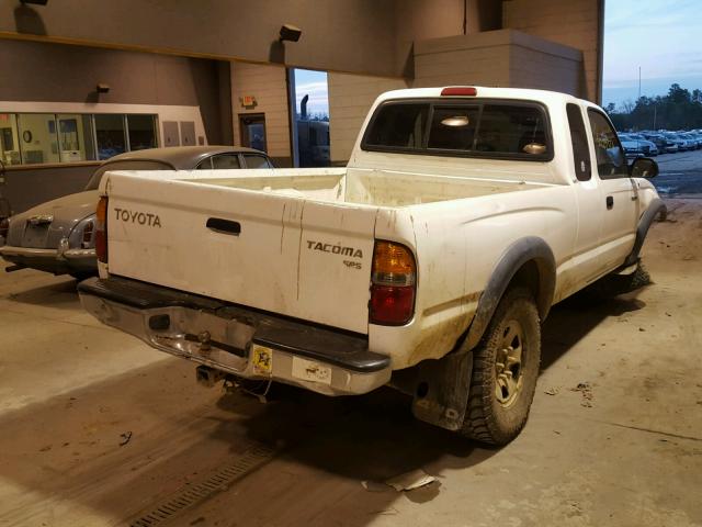 5TEWM72N91Z787774 - 2001 TOYOTA TACOMA XTR WHITE photo 4