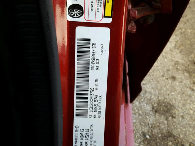 1C3CCBCGXEN157722 - 2014 CHRYSLER 200 LIMITE RED photo 10