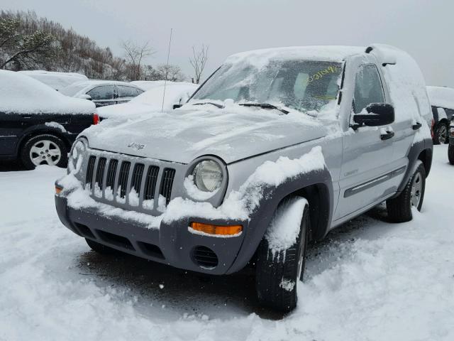 1J4GL48K54W110607 - 2004 JEEP LIBERTY SP SILVER photo 2