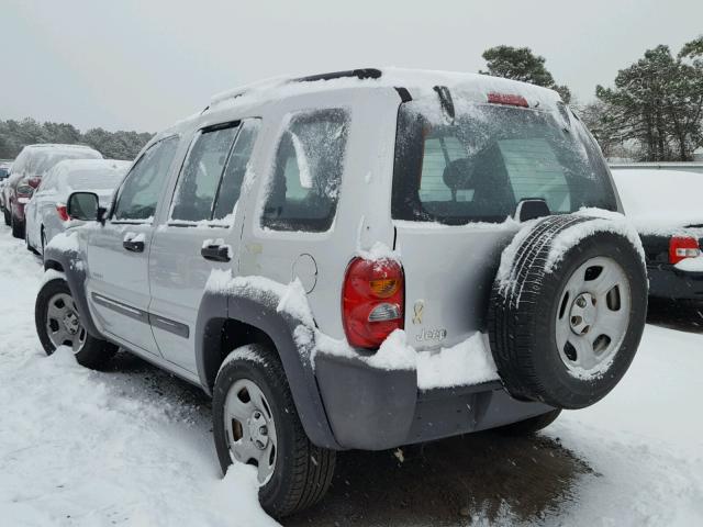 1J4GL48K54W110607 - 2004 JEEP LIBERTY SP SILVER photo 3