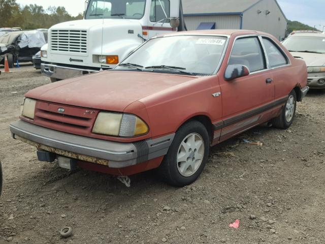 1FABP33S7HK261926 - 1987 FORD TEMPO SPOR RED photo 2