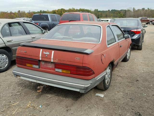 1FABP33S7HK261926 - 1987 FORD TEMPO SPOR RED photo 4