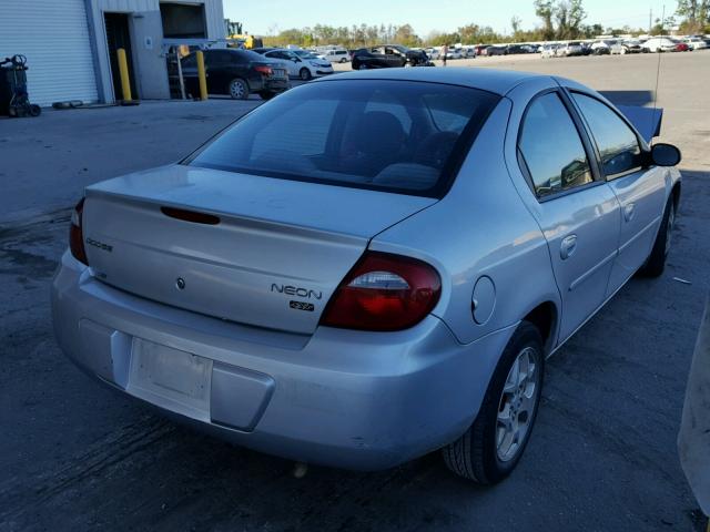 1B3ES56C65D130879 - 2005 DODGE NEON SXT SILVER photo 4