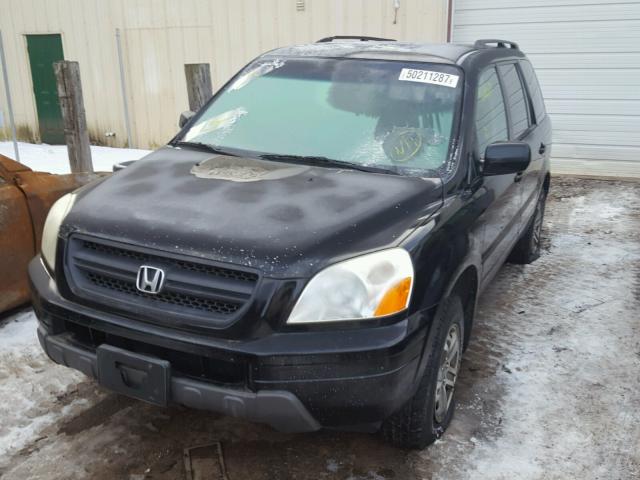 2HKYF18624H513985 - 2004 HONDA PILOT EXL BLACK photo 2