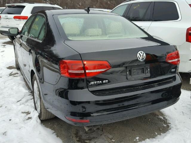 3VWLA7AJ3FM275262 - 2015 VOLKSWAGEN JETTA TDI BLACK photo 3