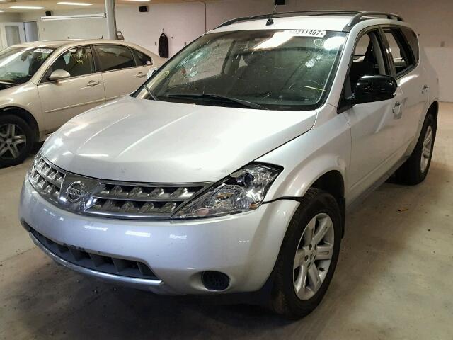 JN8AZ08W97W619775 - 2007 NISSAN MURANO SL SILVER photo 2