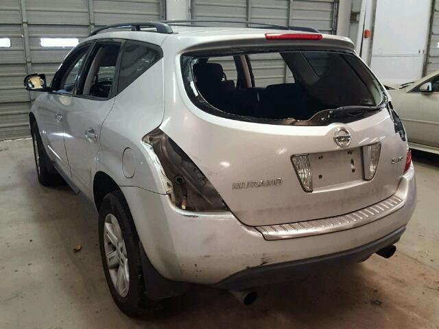 JN8AZ08W97W619775 - 2007 NISSAN MURANO SL SILVER photo 3