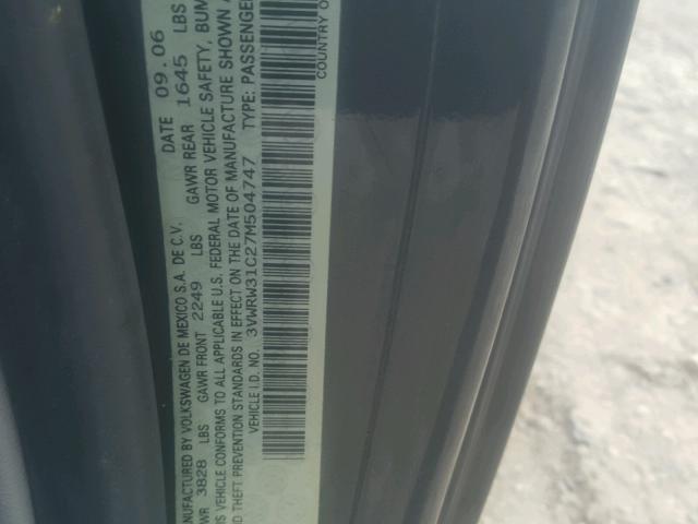 3VWRW31C27M504747 - 2007 VOLKSWAGEN NEW BEETLE 灰色 照片 10