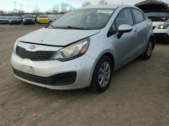 KNADM4A31D6192003 - 2013 KIA RIO LX SILVER photo 2