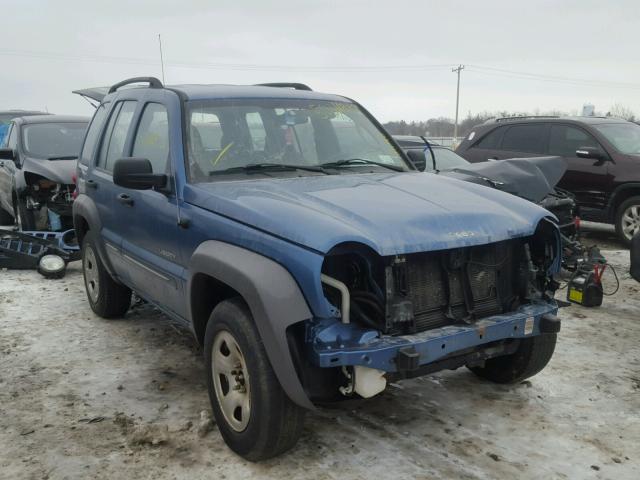 1J4GL48KX4W309863 - 2004 JEEP LIBERTY SP BLUE photo 1