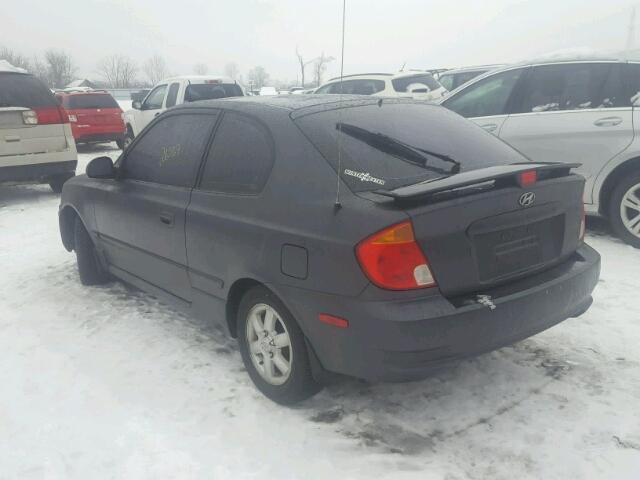 KMHCG35C46U355943 - 2006 HYUNDAI ACCENT GT GRAY photo 3