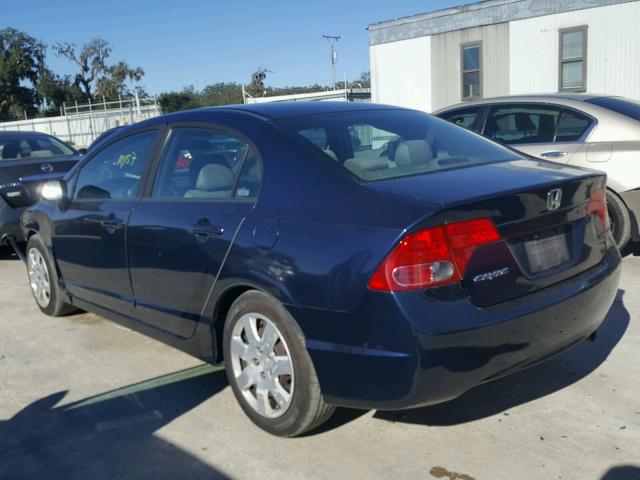 1HGFA16598L008125 - 2008 HONDA CIVIC LX BLUE photo 3