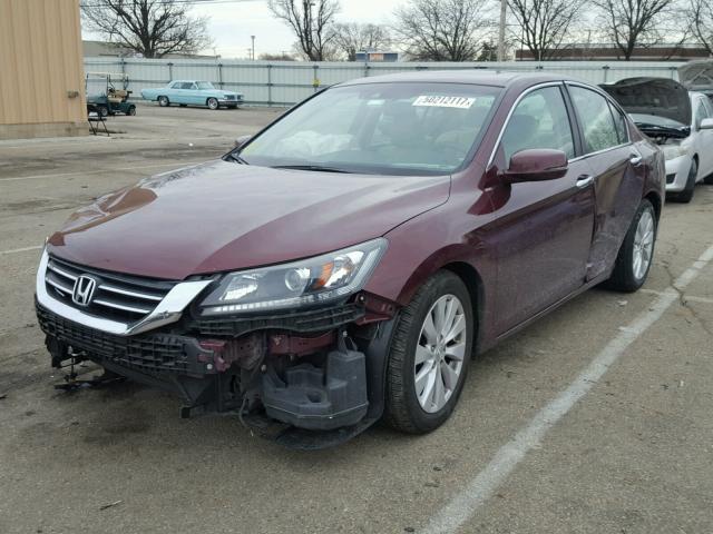 1HGCR2F82DA085890 - 2013 HONDA ACCORD EXL MAROON photo 2